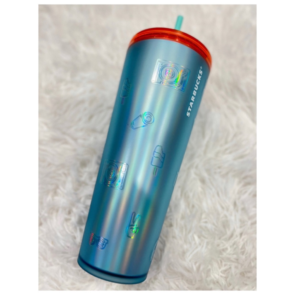 NEW Starbucks Back to School Emoji Soft Touch Iridescent Tumbler
